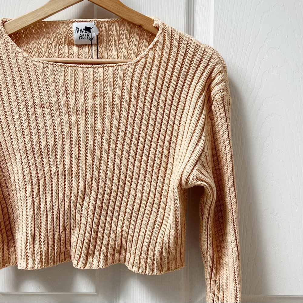 Princess Polly Beige Ribbed Sweater - Picture 4 of 7